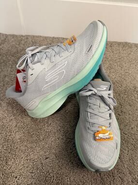 New Skechers Slip-Ins Aero Pulse Gray Aqua Women’s Sneakers Size 6.5